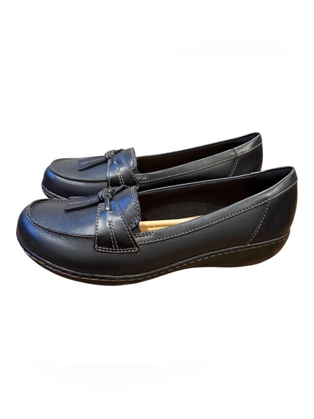 Clarks Black Women's Tassel Loafers